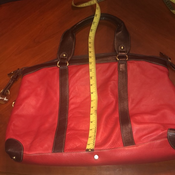 Prwnd Barr+Barr leather red and brown weekender bag - Picture 9 of 13